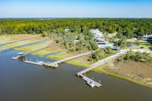 Ariel view of Beresford Hall waterfront.