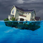 House beginning to go under water.