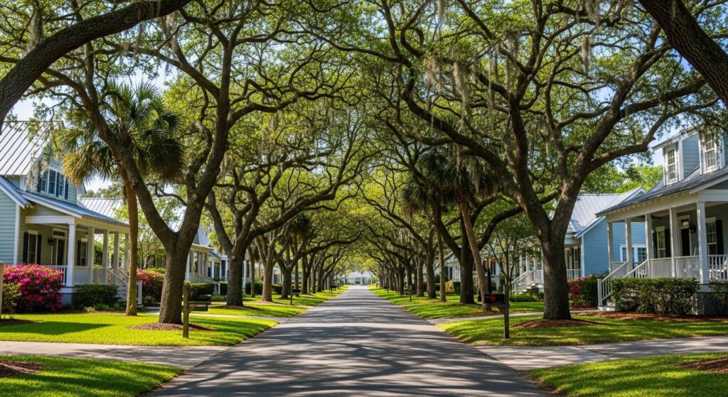 Beautiful tree lined street on Johns Island