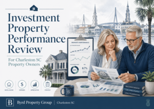 Middle Aged couple considering an Investment Property Performance Review of their real estate investments.