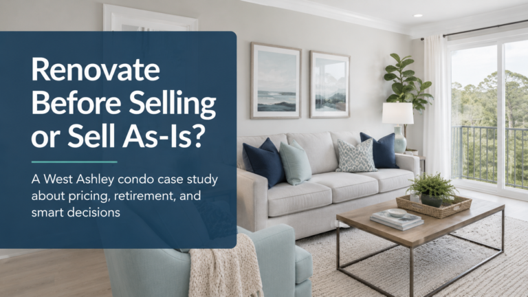 Should I Renovate Before Selling or Sell As-Is? A West Ashley Condo Case Study